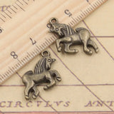 10 Uds. De dijes de unicornio y caballo, 19x16mm, colgantes de Color plata antigua, fabricación de joyería tibetana hecha a mano DIY