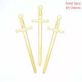 3 Color Mixed Alloy Antique Knight Sword Charms for Jewelry Making DIY Handmade Weapons Pendant