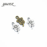 20pcs Alloy Charms Antique Silver color flower Pendants Jewelry Findings For DIY Handmade Jewelry Making 21*11mm Q139