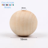4-50mm 1-1000pcs Natural Wood Beads Round Spacer Wooden Pearl Lead-Free Balls Charms DIY For Jewelry Making Handmade Accessories