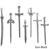 7style 7pcs 6 Color Samurai Knife Charms Alloy Metal Katana Pendants For DIY Handmade Jewelry