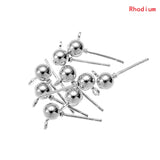 40pcs 3/4/5mm 6 Colors Pin Findings Stud Earring Basic Pins Stoppers Connector For DIY Jewelry Making Accessories Supplies