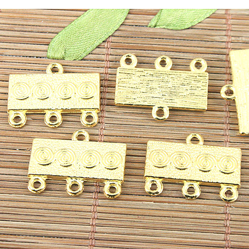 20pcs 23*18mm Gold-tone Circle Dots Bar Charms Connector Findings h0290 Jewelry Making Supplies