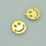 15pcs  22*19mm gold color Smiling face Alloy charms pendant fit necklace bracelet diy Pendants for jewelry making I120