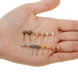 40pcs 3/4/5mm 6 Colors Pin Findings Stud Earring Basic Pins Stoppers Connector For DIY Jewelry Making Accessories Supplies
