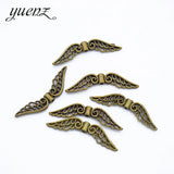 30pcs 5 colour Antique silver Plated Charms wing Small hole beads Pendants for Jewelry Making DIY Handmade 31*8mm D436