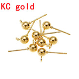 40pcs 3/4/5mm 6 Colors Pin Findings Stud Earring Basic Pins Stoppers Connector For DIY Jewelry Making Accessories Supplies