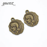 5pcs Antique silver color charms metal Round knight pendant diy jewelry necklace 24*20mm I1112