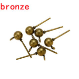 40pcs 3/4/5mm 6 Colors Pin Findings Stud Earring Basic Pins Stoppers Connector For DIY Jewelry Making Accessories Supplies