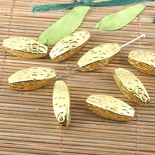 5pcs gold-tone 20mm long spacer beads h0381