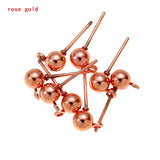 40pcs 3/4/5mm 6 Colors Pin Findings Stud Earring Basic Pins Stoppers Connector For DIY Jewelry Making Accessories Supplies
