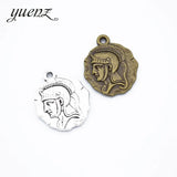 5pcs Antique silver color charms metal Round knight pendant diy jewelry necklace 24*20mm I1112