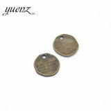 15pcs Antique silver color Metal Alloy Round Alphabet English Message Charms Pendants Diy Jewelry Accessories 15*15mm S208