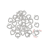 35 pcs vintage Tibetan Silver Plated heart Charms metal Pendants for Jewelry Making DIY Handmade Craft 14*12 mm A16