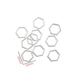 10pcs Inner diameter 8.5*8mm hexagon Charm Hollow Glue Blank Pendant Tray Bezel Charms DIY Bracelet Necklace Handmade Bezel Mold