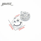 15pcs  22*19mm gold color Smiling face Alloy charms pendant fit necklace bracelet diy Pendants for jewelry making I120