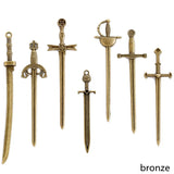 7style 7pcs 6 Color Samurai Knife Charms Alloy Metal Katana Pendants For DIY Handmade Jewelry