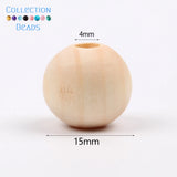 4-50mm 1-1000pcs Natural Wood Beads Round Spacer Wooden Pearl Lead-Free Balls Charms DIY For Jewelry Making Handmade Accessories