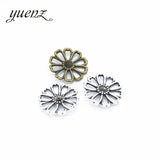 30pcs 2 colour Alloy Charms Antique Silver color flower Pendants Jewelry Findings For DIY Handmade Jewelry Making Q123