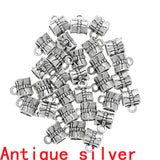 40 pcs 9 color Zinc Alloy Bead DIY European big hole metal connector Beads Fits Charm Bracelets Necklaces Pendants making
