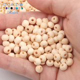 4-50mm 1-1000pcs Natural Wood Beads Round Spacer Wooden Pearl Lead-Free Balls Charms DIY For Jewelry Making Handmade Accessories