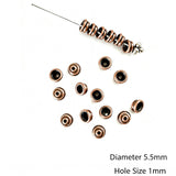 100Pcs 6×3.5mm 0.26g/pc Zinc Alloy Antique Red Copper Antique Bronze Round Spacer Beads DIY Jewelry Accessories H5246
