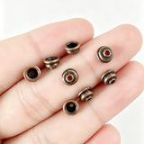 100Pcs 6×3.5mm 0.26g/pc Zinc Alloy Antique Red Copper Antique Bronze Round Spacer Beads DIY Jewelry Accessories H5246
