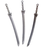 6 Color Mixed Alloy Antique Knight Sword Charms for Jewelry Making DIY Handmade Weapons Pendant 107*10mm