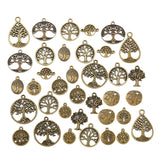36pcs/lot Mix Tree of Life Metal Zinc Alloy Charms Fit Jewelry Pendant For DIY Necklace Bracelet Jewelry Making Findings