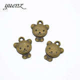 30pcs Antique silver color charms metal Bear pendant diy jewelry necklace 13*11mm D9302