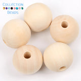 4-50mm 1-1000pcs Natural Wood Beads Round Spacer Wooden Pearl Lead-Free Balls Charms DIY For Jewelry Making Handmade Accessories