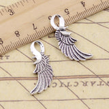 Colgantes de alas de Ángel, 10x31mm, bronce tibetano, Color plata, fabricación de joyas antiguas, artesanía hecha a mano, bricolaje, 10 piezas