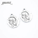 5pcs Antique silver color charms metal Round knight pendant diy jewelry necklace 24*20mm I1112