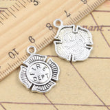 Colgantes de plata tibetana, 10 abalorios de piezas, diámetro de fuego, 22x18mm, fabricación de joyas antiguas, artesanía hecha a mano