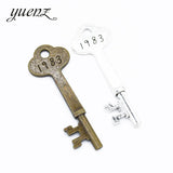 2pcs Antique silver color charms metal key pendant diy jewelry necklace 66*24mm O273