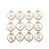 12 PCS/Lot 14x14mm 12 Constellation Charms Pendant Heart Enamel Charms Bracelet For Jewelry Making Handmade Craft Accessories