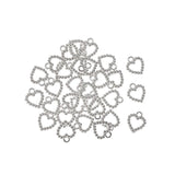 35 pcs vintage Tibetan Silver Plated heart Charms metal Pendants for Jewelry Making DIY Handmade Craft 14*12 mm A16