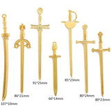 7style 7pcs 6 Color Samurai Knife Charms Alloy Metal Katana Pendants For DIY Handmade Jewelry