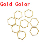 10pcs Inner diameter 8.5*8mm hexagon Charm Hollow Glue Blank Pendant Tray Bezel Charms DIY Bracelet Necklace Handmade Bezel Mold