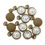 10 pcs Enamel charms antique bronze metal watch pendants fit diy necklace bracelet charms for Jewelry making W80