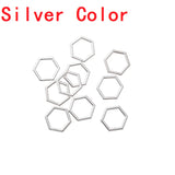 10pcs Inner diameter 8.5*8mm hexagon Charm Hollow Glue Blank Pendant Tray Bezel Charms DIY Bracelet Necklace Handmade Bezel Mold