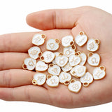 12 PCS/Lot 14x14mm 12 Constellation Charms Pendant Heart Enamel Charms Bracelet For Jewelry Making Handmade Craft Accessories