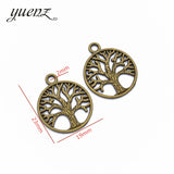 10pcs Antique silver color Metal life Tree Charms DIY Fashion Handmade Pendant Charms for Jewerly Making 23*19mm Q252
