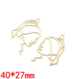 7 pcs High quality Spray paint Beauty Face Charm Woman Earring DIY Charms for Jewelry Making