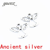 15 pcs/lot angel Antique Silver Plated Bracelets Charm Pendants Fashion Jewelry Making Findings DIY Charms Handmade I232
