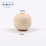 4-50mm 1-1000pcs Natural Wood Beads Round Spacer Wooden Pearl Lead-Free Balls Charms DIY For Jewelry Making Handmade Accessories
