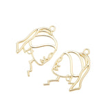 7 pcs High quality Spray paint Beauty Face Charm Woman Earring DIY Charms for Jewelry Making
