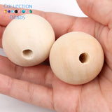 4-50mm 1-1000pcs Natural Wood Beads Round Spacer Wooden Pearl Lead-Free Balls Charms DIY For Jewelry Making Handmade Accessories