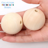 4-50mm 1-1000pcs Natural Wood Beads Round Spacer Wooden Pearl Lead-Free Balls Charms DIY For Jewelry Making Handmade Accessories