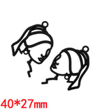 7 pcs High quality Spray paint Beauty Face Charm Woman Earring DIY Charms for Jewelry Making